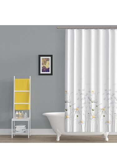 Tropik Banyo Duş Perdesi 8441 Model Çift Kanat 2X110X200Cm Çok Renkli