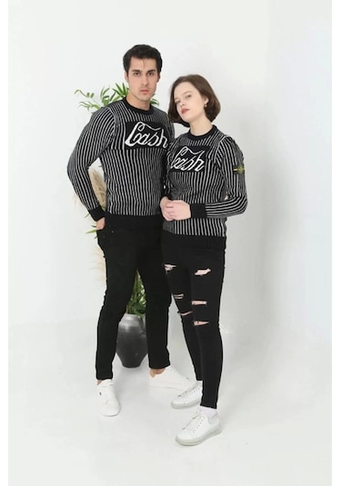 Erkek Bisiklet Yaka Yün Örmeli Triko Kazak - Siyah