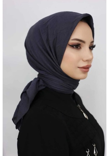 Melodi Scarf Kadın Tesettür Pratik Bambu Kraş Eşarp Antrasit Antrasit