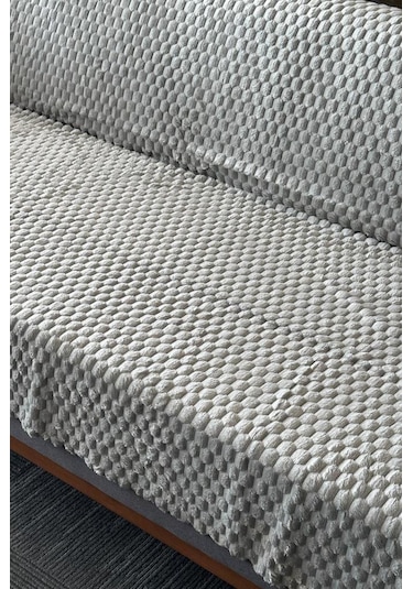 Sofa Cover Pelüş Kaymaz Tabanlı Koltuk Örtüsü 170x215 Cm Gri gri