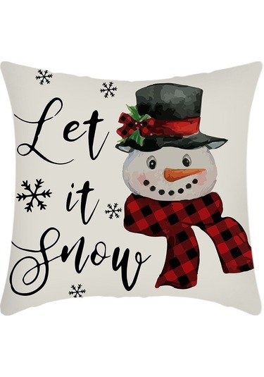 Cartoon Hand-painted Style Christmas Decorative Pillow No.57 Ekru