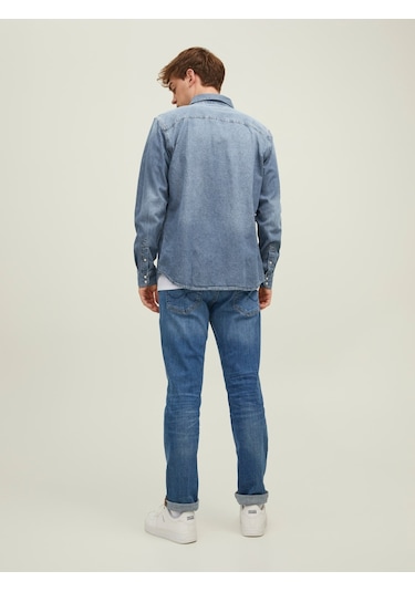 Jack & Jones Denim Gömlek- Sheridan 12138115 - 1 Medium Blue Denim