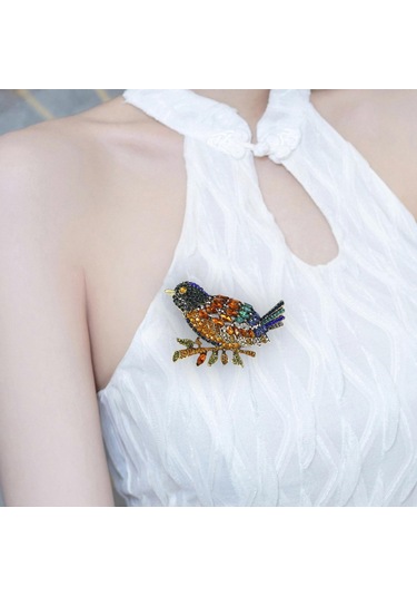 Homyl Düğün Giyim Bayanlar Için Rhinestone Broşlar Dekoratif Renkli