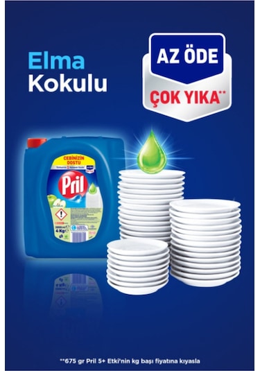Pril Sıvı Bulaşık Deterjanı Elma 4 x 4 KG