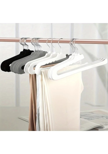 Xuweiwei 5 Adet Siyah Kadın Pantolon Askısı, Z Şekilli Dolaplık İçin Kaymaz Askı Seti Siyah