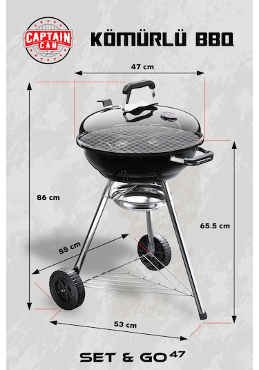 Set&go 47 Kömürlü Mangal Turuncu