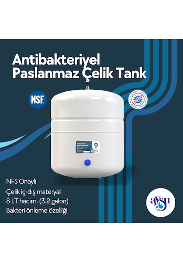 Su Arıtma Cihazı 5 Aşamalı 8 Lt. Pompasız - Kırmızı