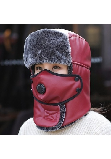 Kışlık Sıcak Pamuklu Şapka 83ylt4 Kırmızı