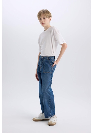 DeFacto Erkek Çocuk Wide Leg Jean Pantolon D3598A825SPNM28