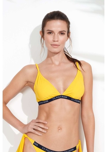 U.S. Polo Assn. Kadın Sarı Geniş Üçgen Bikini Üst 21501