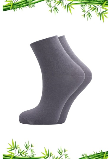 Bambu Kadın Çok Renkli Yarım Konç Diyabetik Şeker Çorabı Sıkmayan Çorap 6'lı Paket Çok Renkli