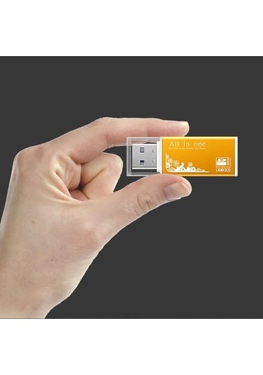 Novahub Alaşım Kart Okuyucu 4 Bağlantı Noktalı Usb 2.0 Mikro Sd Tf M2 Ms Pro Duo Mmc Gümüş