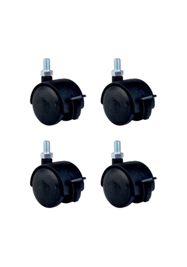 Büyük Plastik Vidalı Frenli - 50mm Hks129 - 4 Adet Abanoz
