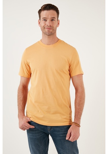 Buratti Pamuklu Regular Fit Bisiklet Yaka Basic Erkek T Shirt 59020201 Hardal