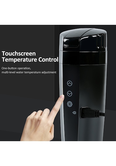 12v/24v Araba Isıtma Kupası, 400ml Paslanmaz Çelik Isıtmalı Seyahat Kupası Araba Akıllı Sıcaklık Kontrolü Elektrikli Su Isıtıcısı Kahve Çay