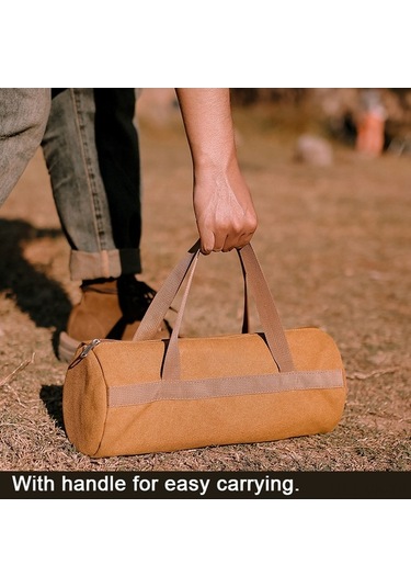 Pazly Kamp Çadırı Çivisi Ve Malzemeleri İçin Taşınabilir Kumaş Çanta - Kahverengi Kahverengi