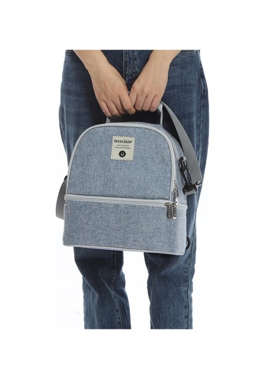 Neevoyu Denim Mavi Emzik Muhafaza Çantası - 3 Katlı Tasarım, 3 Biberon + Emziği Aksesuarı Taşıma Kapasitesi, Lezzeti Tazeliği Sağlar Mavi