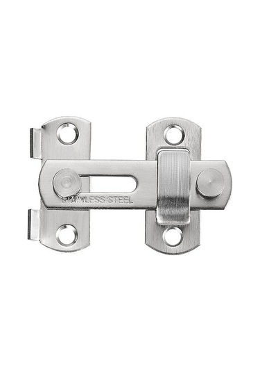 Besthome1 Paslanmaz Çelik 4'lü Kapı Kilit Seti - 7x5 Cm, Kolay Montaj, Ev Ofis Güvenliği İdeal Gümüş