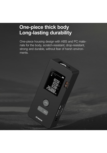 Reedark 60m Lazer Mesafe Ölçer, 2mm Hassasiyetli, 2.0" Işıklandırmalı Ekran, Abs Gövde, İnfrared Ölçüm Aleti Siyah