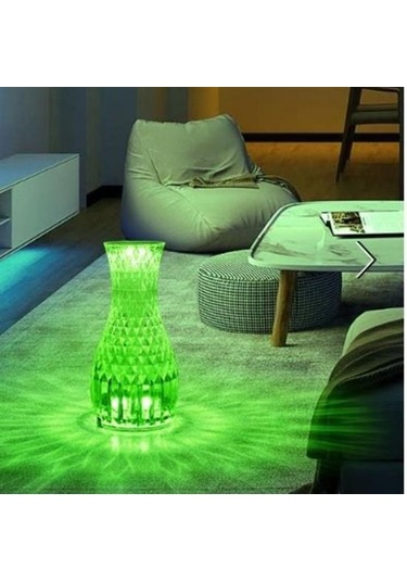 Buffer Sürahi Model Usb Şarjlı Kumandalı 16 Farklı Işık Modlu Masa Üstü Kristal Akrilik Lamba Led Çok Renkli