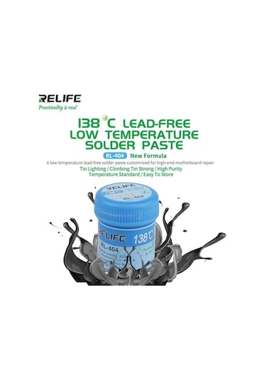 Relıfe Rl-404 Krem Lehim Solder Paste 40G 138°C Düşük Kaynama