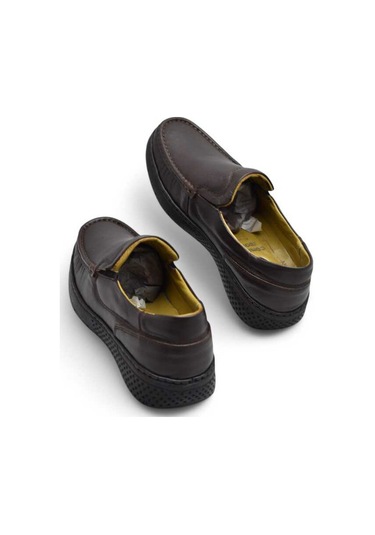 9575 Ortopedik Taban Siyah Hakiki Deri Erkek Ayakkabı Yazlık Mevsimlik Kahverengi