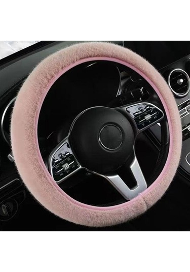 Gri Seametal Kış Sıcak Peluş Araba Direksiyon Araba İç Aksesuarları Kapakları