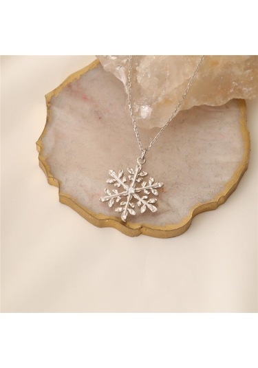 925 Ayar Gümüş Kar Tanesi Kolye