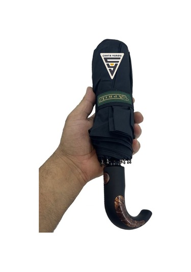 April A-226g A7 Baston Sap 10 Telli Tam Otomatik Şemsiye Siyah