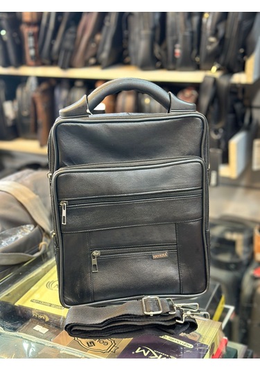 Trg Polo Siyah Deri Sert Saplı El Çantası Siyah