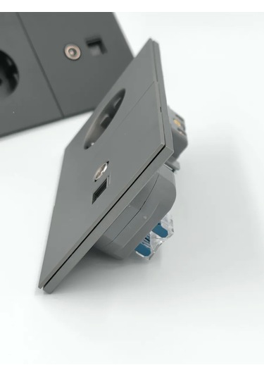 Tocterra Tv Ve İnternet İçin Çift Rj45 Kategori 6 Gri Priz 452804668 Wesa