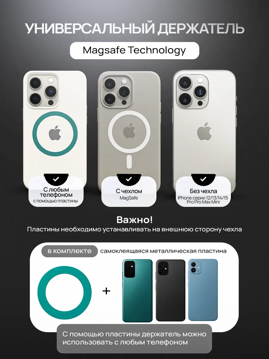 Araba İçin Magsafe Manyetik Telefon Tutucu 430852455 Siyah