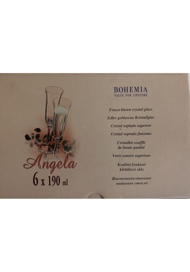 Bohemia Cristal Angela 6 Parça Şampanya Kadehi Seti 190 ML