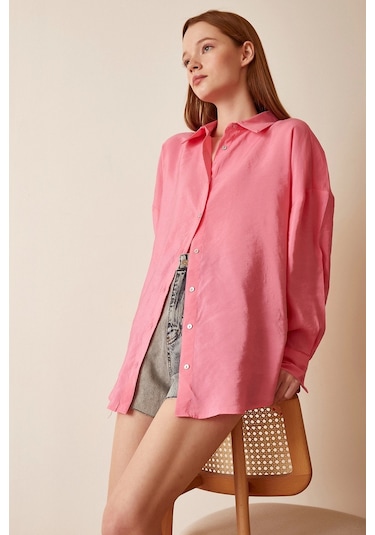 Never More Basic Modal Gömlek Pembe