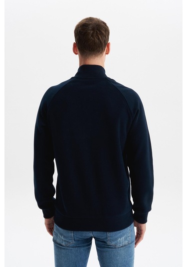 Arma Erkek Regular Fit Basic Reglan Kollu Selanik Kazak Karbon Fırçalı, Dik Yaka, Tam Fermuar, Cepli, Pamuk Polyester K30324698202 Lacivert