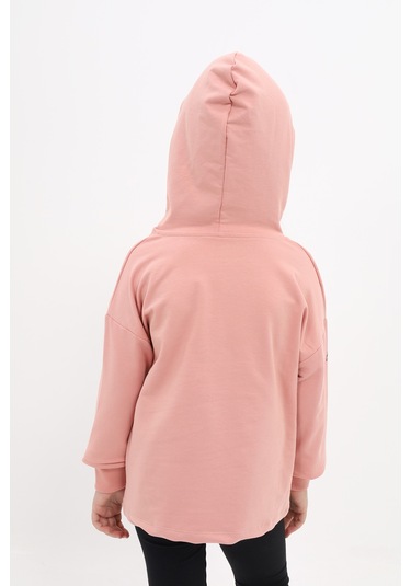 Toontoy Kız Çocuk Baskılı Sweatshirt Koyu Pudra