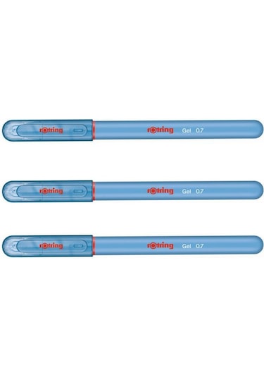 Rotring Jel Mürekkepli Tükenmez Kalem Açık Mavi 3'lü