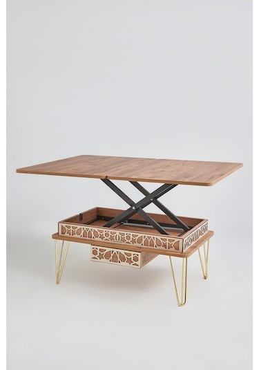 Melek 1 Model Çekemceli Akıllı Sehpa Metal Ayaklı Lüx Model Sehpa