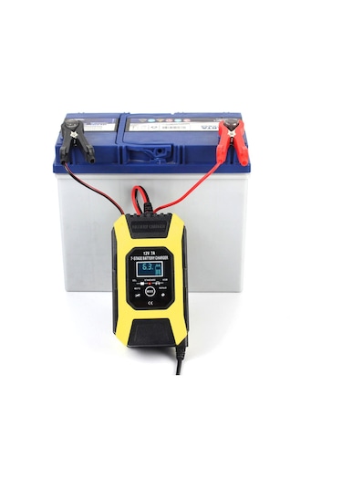 Araç Akü Şarj Cihazı, 12v 7a Kurşun-asit Aküler Şarj Cihazı, Lcd Ekran Akıllı Akü Bakım Cihazı