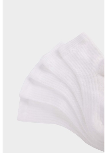DeFacto Erkek Bebek Kaydırmaz Taban 5'li Pamuklu Uzun Çorap F1140A5NSWT1 Beyaz