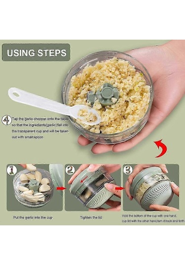 Mini Manuel Gıda Doğrayıcı, Elde Taşınabilir Sarımsak Doğrayıcı V Çok Renkli