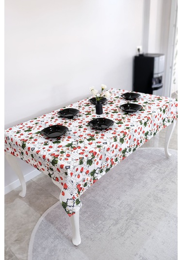 Sufre Sıvı Geçirmez Masa Örtüsü Sofra Bezi Sofra Örtüsü Piknik Örtüsü Çilek
