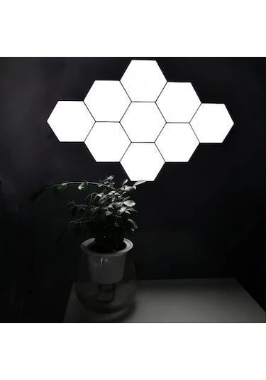 Honeybeeshop 6 Adet Modern Dokunmatik Kontrollu Altigen Led Duvar Lambasi Dokunmatik Kontrol W Dıy Montaj Enerji Tasarruflu Nötr Beyaz Usb Güç 16renk Şarj Edilebilir