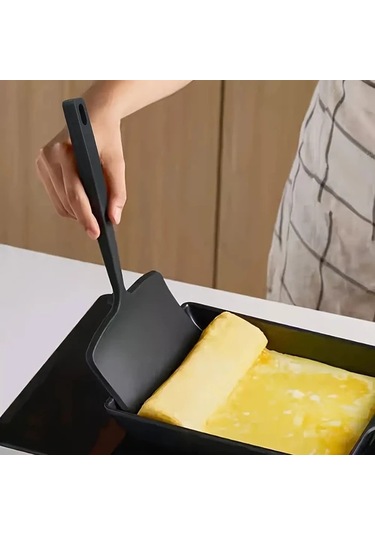 Elmpaly Siyah Yüksek Isıya Dayanıklı Yapışmaz Spatula - 230 C, Çizilmeye Karşı, Kolay Temizlik Siyah