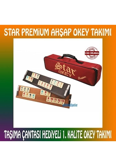 Star Premium Ahşap Okey Takımı Çantalı