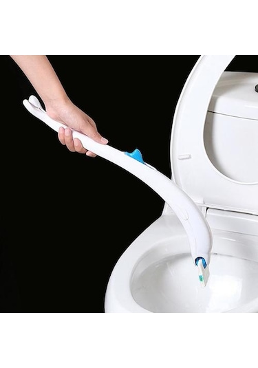 Tek Kullanımlık Tuvalet Temizleyici Fırça Banyo Temizleyici Kolu + Askılı + 12 Cımbız Scrubber Fırça İle Dolum Temizleme Aracı Tuvalet Fırçası Tutucular Altın