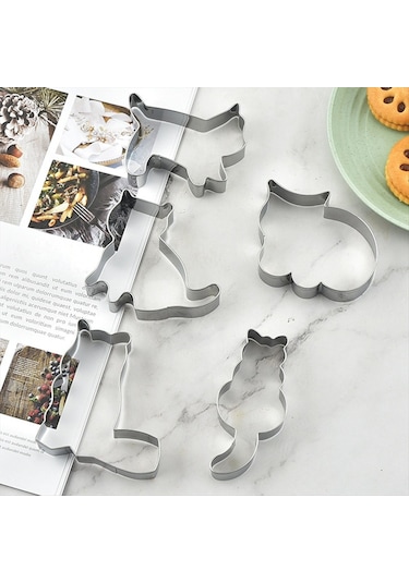 Gatherco Kedi Şeklinde Alüminyum Kek Kalıbı Kurabiye Kesici Kalıp Şekerleme Pişirme Aksesuarları Diğer