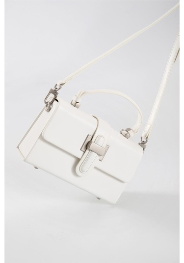 Ççs 17569 Kadın Omuz Askılı El Çantası-beyaz Beyaz