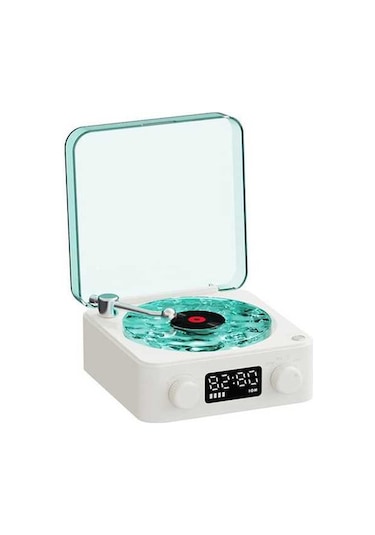 Novahub Vintage Vinil Vinil Taşınabilir Retro Plak Plak Kablosuz Işıklı Hoparlör Çalar Çalar Bluetooth Ayarlanabilir Xd