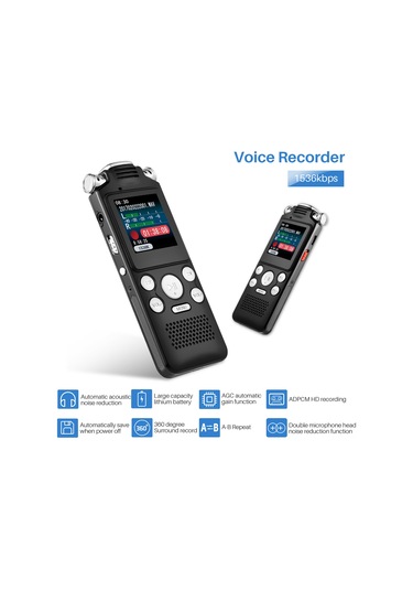 Teltree Vr001 Taşınabilir Yüksek Kaliteli Ses Kayıt Cihazı, 8gb Hafızalı, Çift Mikrofonlu, Gürültü Azaltma Özellikli